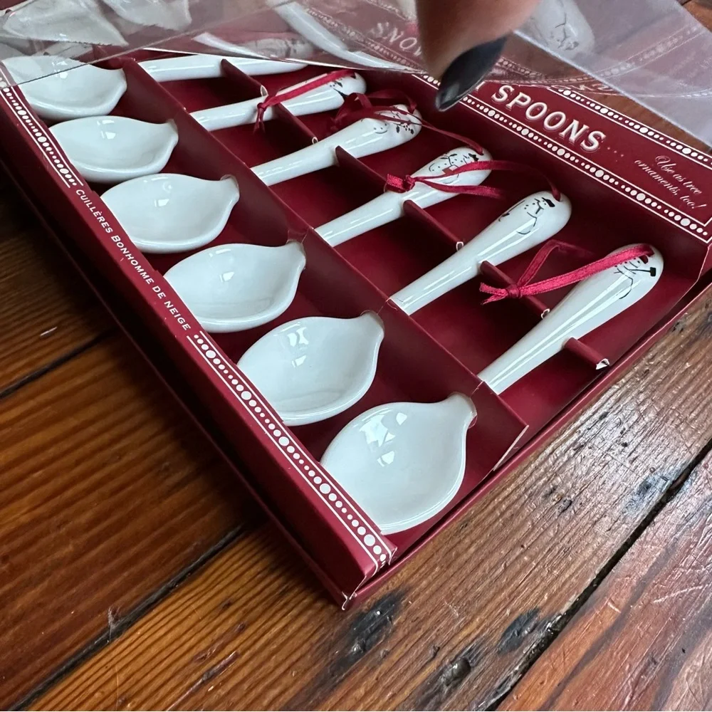 Set of 2 boxes NWT 2000s William-Sonoma Snowman Spoons